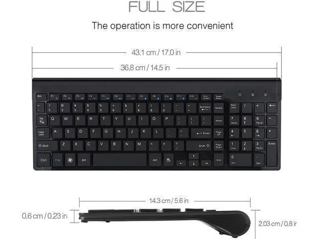 Alt view image 4 of 7 - Wireless Mute Keyboard and Mouse Combo,for Computer, Laptop, PC, Desktop, Notebook, Windows 7, 8, 10-(Black)