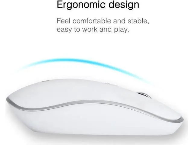 Alt view image 2 of 7 - Wireless Mute Keyboard and Mouse Combo,for Computer, Laptop, PC, Desktop, Notebook, Windows 7, 8, 10-(White)