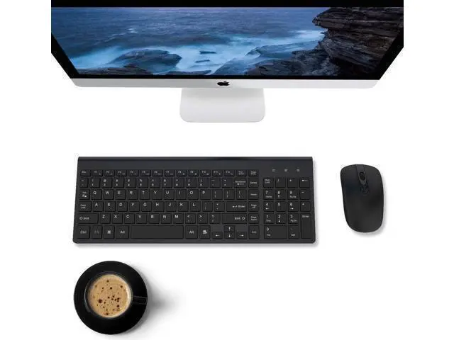 Alt view image 6 of 7 - Wireless Mute Keyboard and Mouse Combo,for Computer, Laptop, PC, Desktop, Notebook, Windows 7, 8, 10-(Black)