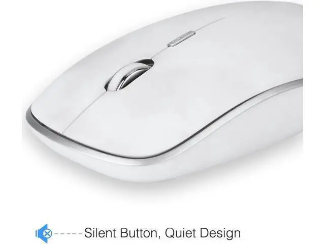 Alt view image 6 of 7 - Wireless Mute Keyboard and Mouse Combo,for Computer, Laptop, PC, Desktop, Notebook, Windows 7, 8, 10-(White)