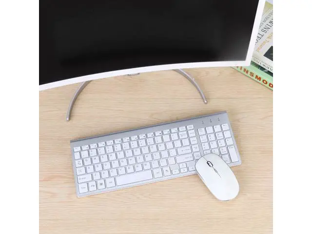 Alt view image 5 of 7 - Wireless Mute Keyboard and Mouse Combo,for Computer, Laptop, PC, Desktop, Notebook, Windows 7, 8, 10-(White)