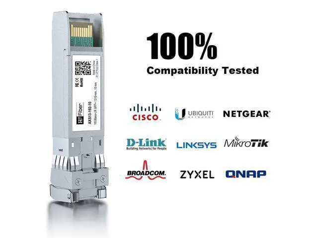 Alt view image 6 of 7 - H!Fiber 10G Single Mode SFP+ LC Module, 10GBase-LR Fiber Transceiver for Cisco SFP-10G-LR, Meraki MA-SFP-10GB-LR, Ubiquiti UniFi UF-SM-10G, Mikrotik, Netgear,D-Link,TP-Link (SMF,1310nm,10km,DDM)