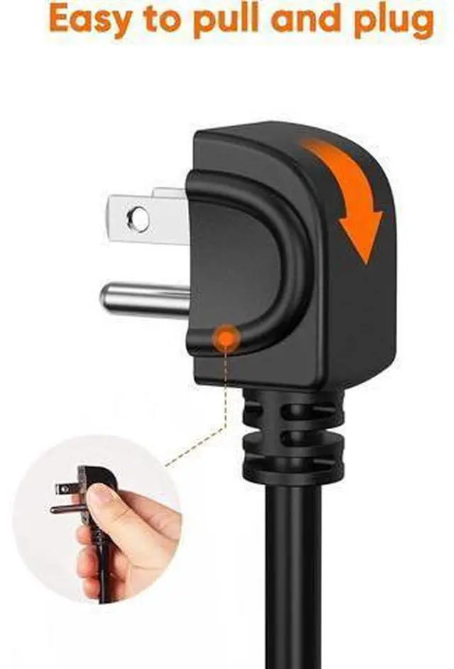 Alt view image 7 of 7 - 3 Feet 18 AWG Universal Power Cord for NEMA 5-15P Angle Type to IEC320 C13 Angle Type Cable, 0.915M / Black2 Pack