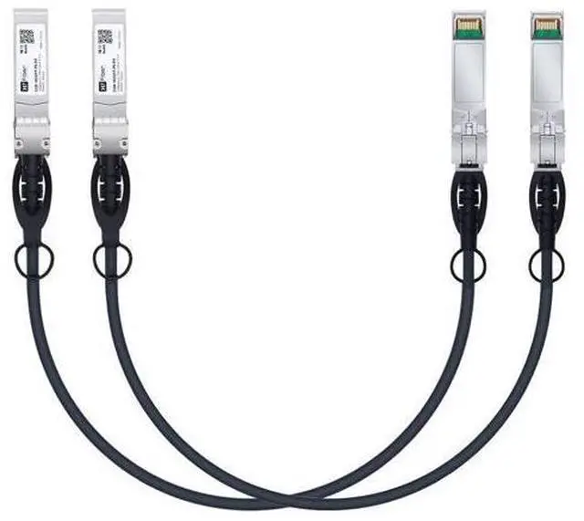 Main image of H!Fiber 2 Pack SFP+ Cable, 10G SFP+ DAC, 0.3M(0.98ft), Passive Direct Attach Copper Twinax Cable for Cisco SFP-H10GB-CU0.3M, Ubiquiti UniFi UC-DAC-SFP+, Meraki, Mikrotik, Intel, Fortinet, Netgear