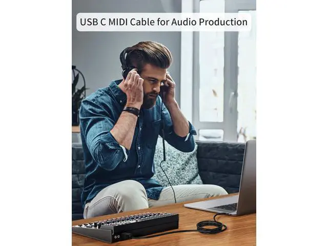 Alt view image 3 of 7 - USB C to B Printer & Scanner Cable - 10FT, MIDI Cable for Yamaha & Casio Digital Pianos, DJ Controllers - 3M Black