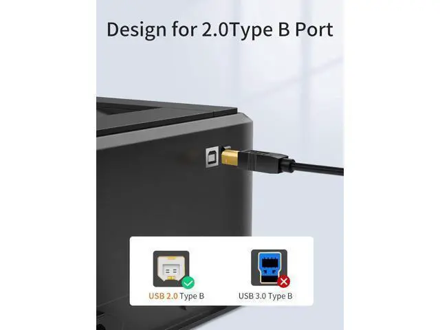 Alt view image 4 of 7 - USB C to B Printer & Scanner Cable - 10FT, MIDI Cable for Yamaha & Casio Digital Pianos, DJ Controllers - 3M Black