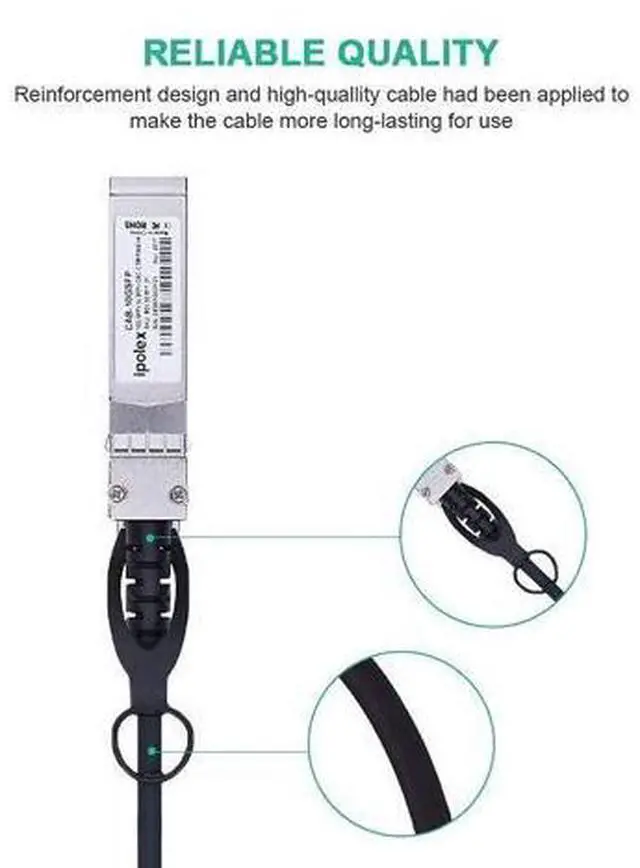 Alt view image 4 of 7 - 10G SFP+ Twinax Cable, Direct Attach Copper(DAC) Passive Cable, 1.8m (5.9ft), for Cisco SFP-H10GB-CU1.8M, Meraki, Ubiquiti, Mikrotik, Intel, Fortinet, Netgear, D-Link and More