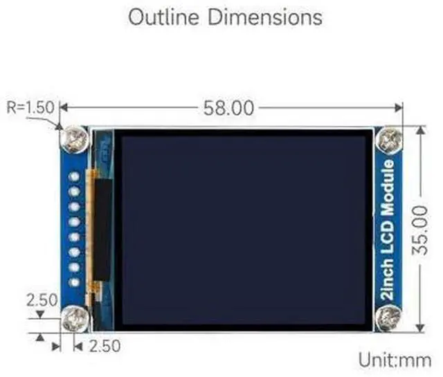 Alt view image 6 of 6 - 2inch LCD Display Module, Compatible with Raspberry Pi/Pi zero/Arduino/Esp32, with ST7789 Driver, 262K Color, IPS Screen, 240×320 Resolution, SPI Interface
