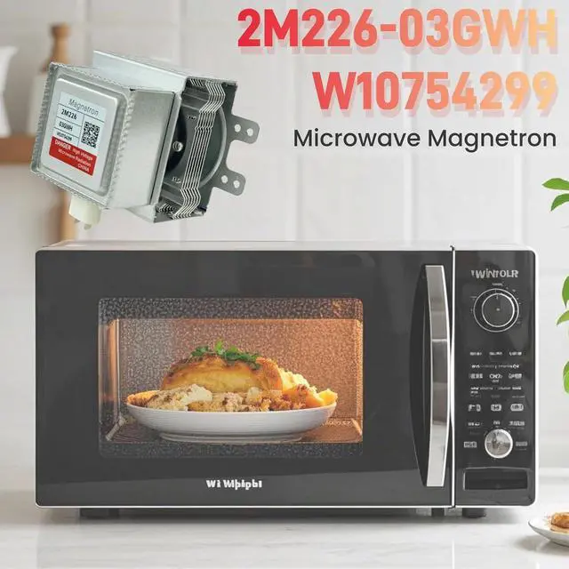 Alt view image 4 of 7 - Microwave Magnetron 2M226-03GWH W10754299 fit for Whirlpool Microwave Oven Replace WMH31017HZ7,W10216360, W10496310, W10210845, W11391712,8206341, W113917122M248J,2M319H, PS11703077