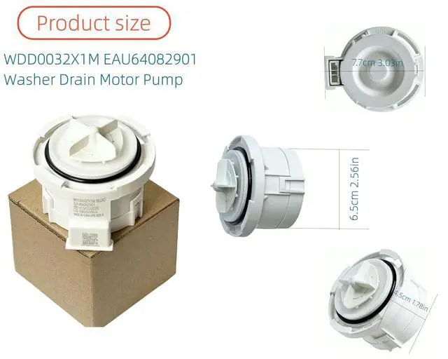 Alt view image 2 of 7 - EAU64082901 WDD0032X1M Washer Drain Motor Pump Fit for LG Washing Machine, compatible with WKEX200HBA WM3400CW,1811568,AH2577722,EA257772,EAU64082901,EAU64082902,EAU63743803,EAU63743805, BLDC 26V