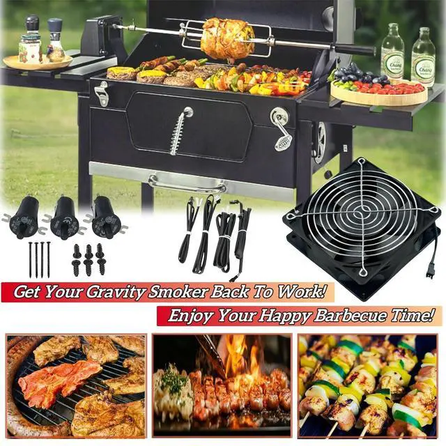Alt view image 2 of 7 - 9904190040 Fan and Lid/Door Switch Kit for Masterbuilt Gravity Series 560 800 1050 XL Digital Charcoal Grill and Smoker Combo, fit for MB20040220,MB20041020,MB20041220,MB20041320,MB20040221,MB20042221