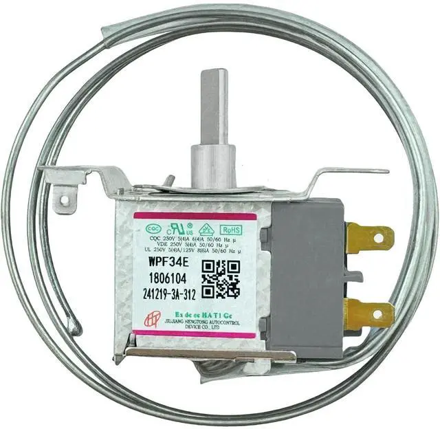 Main image of WPF-34E WPF34E Temperature Control Thermostat, 2-Pins Sensor Probe Refrigerator Thermostat, fit for Hisense Refrigerator Parts WPF34E 1806104, Freezer Temperature Control