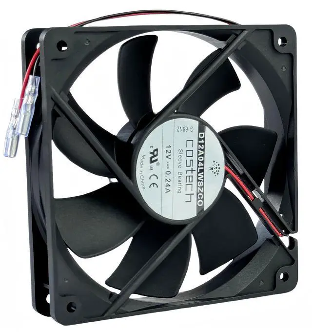Alt view image 5 of 7 - for COSTECH D12A04LWSZC0 Cooling Fan, 12V 0.24A 12025 120x120x25mm 2-Wire Cooling Fan