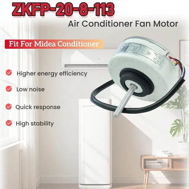 Alt view image 3 of 7 - Air Conditioning Motor ZKFP-20-8-113, Brushless DC Motor fit for Midea Conditioner, DC140V 20W 1600r/min CCW Air Conditioning DC Indoor Motor Fan