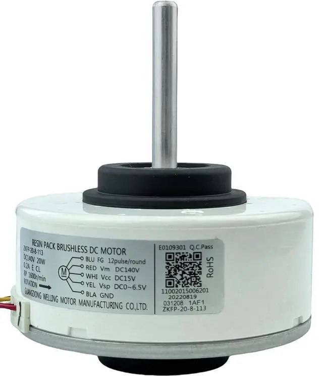 Alt view image 7 of 7 - Air Conditioning Motor ZKFP-20-8-113, Brushless DC Motor fit for Midea Conditioner, DC140V 20W 1600r/min CCW Air Conditioning DC Indoor Motor Fan