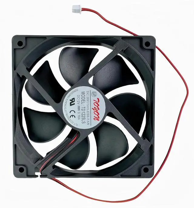 Alt view image 5 of 7 - TD1225LS Cooling Fan, DC12V 0.18A 120x120x25mm 2-Wire DC BRUSHLESS Fan TD1225LS