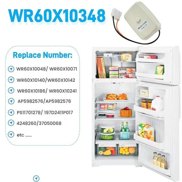 Alt view image 3 of 6 - WR60X10348 Refrigerator Condenser Fan Motor Fit for GE Hotpoint Replace AP5982576, 4248260, PS11701278, WR60X10048, WR60X10071, WR60X10140, WR60X10142, WR60X10186, WR60X10241.