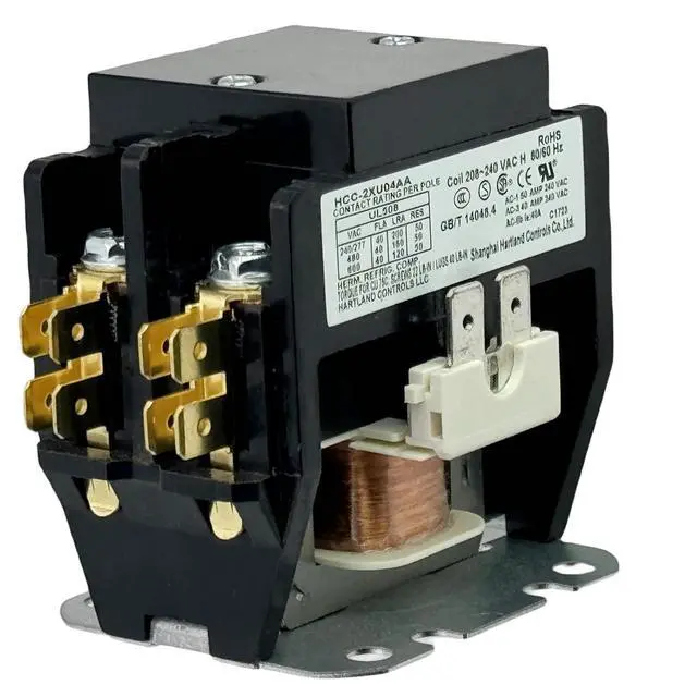 Alt view image 4 of 7 - HCC-2XU04AA 208V-240V 40A DPST Contactor,50-60Hz Bipolar AC contactor