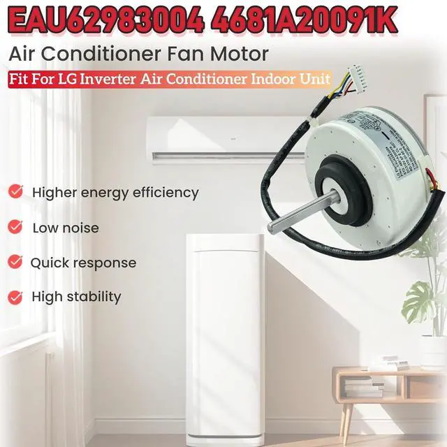 Alt view image 3 of 7 - Air Conditioner Fan Motor EAU62983004 4681A20091K RD-310-30-8E-2 SIC-41CVJ-F130-5, Inverter air Conditioner DC Motor fit for LG Inverter air Conditioner, DC310V 30W 0.14A CCW 1400RPM