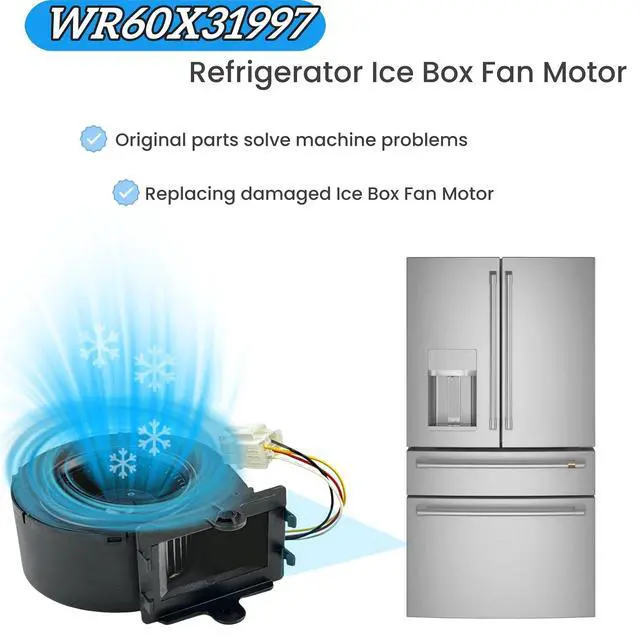 Alt view image 3 of 7 - WR60X31997 Refrigerator Ice Box Fan Motor for GE Refrigerator,12VDC,0.23A Whirlpool Ice Box Fan WR60X31997