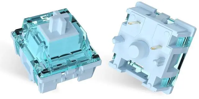 Main image of ELUTENG Ice Blue Mechanical Keyboard Switches 100 Pieces 48gf Tactile Switches for Gaming Mechanical Keyboards 5 Pins POM Stem Pre Lubed Key Switches Compatible with MX Mechanical Keyboard Switch Set