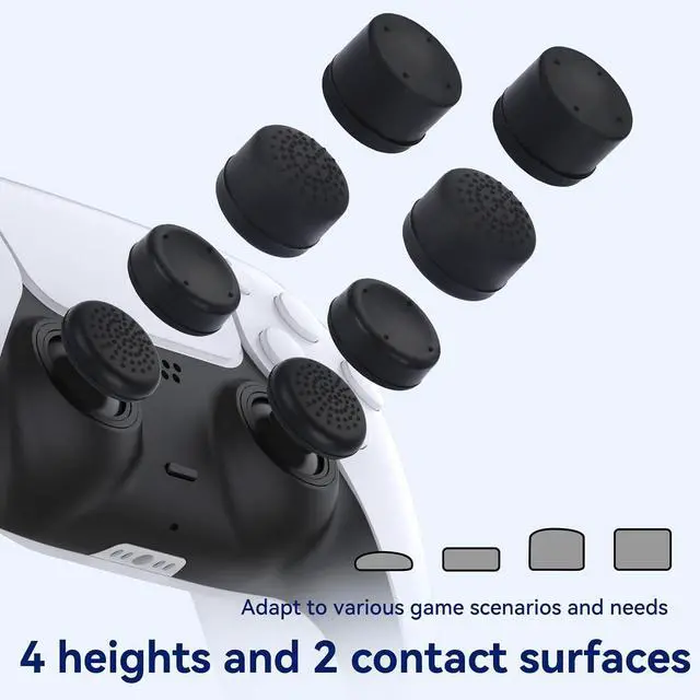 Alt view image 3 of 7 - ELUTENG Joystick Replacement Grip Caps for PS4/PS5 Controller 8 Pcs Anti-Slip Anti-Stickiness Anti-Scratch Joystick Caps Controller Thumbstick Grips Replacement Button Repair Part