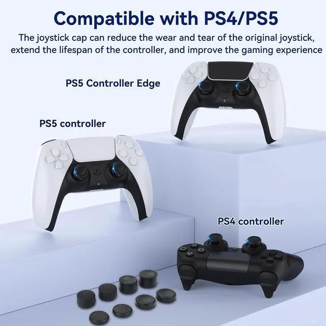 Alt view image 4 of 7 - ELUTENG Joystick Replacement Grip Caps for PS4/PS5 Controller 8 Pcs Anti-Slip Anti-Stickiness Anti-Scratch Joystick Caps Controller Thumbstick Grips Replacement Button Repair Part