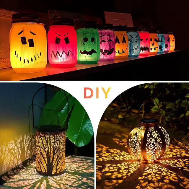 Alt view image 5 of 7 - ELUTENG Solar Light Replacement Top 4 Pack (Top Size 3.15 inch, Bottom Size 2.83 inch) LED Solar Lantern Light Lids Outdoor Waterproof Replacement Solar Light Tops Warm White LED