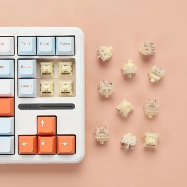 Alt view image 5 of 7 - ELUTENG Brown Mechanical Keyboard Switches 100 Pieces 48gf Tactile Switches for Gaming Mechanical Keyboards 5 Pins POM Stem Pre Lubed Key Switches Compatible with MX Keyboard