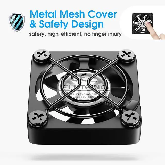 Alt view image 7 of 7 - ELUTENG Dual 40mm USB Fan with 3 Speeds Adjustable 5V PC Fan Max 5500RPM 40mm * 40mm * 25mm Mini Case Fan Quiet Computer Fan Compatible for PC, TV Box, Router, Xbox, PlayStation
