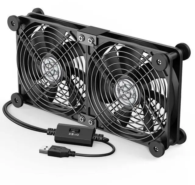 Main image of ELUTENG Dual USB Computer Cooling Fan High Speed 120mm Fan Adjustable 5V USB Port Heatsink Cooling Fan 12cm for Laptop Receiver DVR PlayStation Xbox Desk Computer Cabinet Cooling