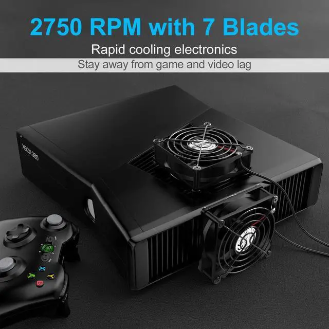 Alt view image 3 of 7 - ELUTENG Dual USB Fan 80mm, 3 Speed Adjustable USB Ventilator with 2750RPM 5V Fan for Computer/Laptop/Router/TV Cabinet/DVR/Xbox/Game Console Cooling