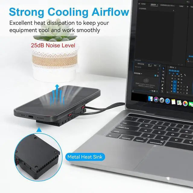Alt view image 2 of 7 - ELUTENG Computer Fan USB 40mm Dual Row 2 in 1 USB PC Fans with 3 Adjustable Speeds 6500RPM Electronics USB Cooling Fan with Black Metal Grid for Laptop TV Box Xbox AV Cabinet PS5 Router Projector