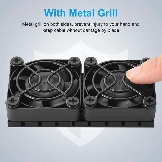 Alt view image 4 of 7 - ELUTENG Computer Fan USB 40mm Dual Row 2 in 1 USB PC Fans with 3 Adjustable Speeds 6500RPM Electronics USB Cooling Fan with Black Metal Grid for Laptop TV Box Xbox AV Cabinet PS5 Router Projector