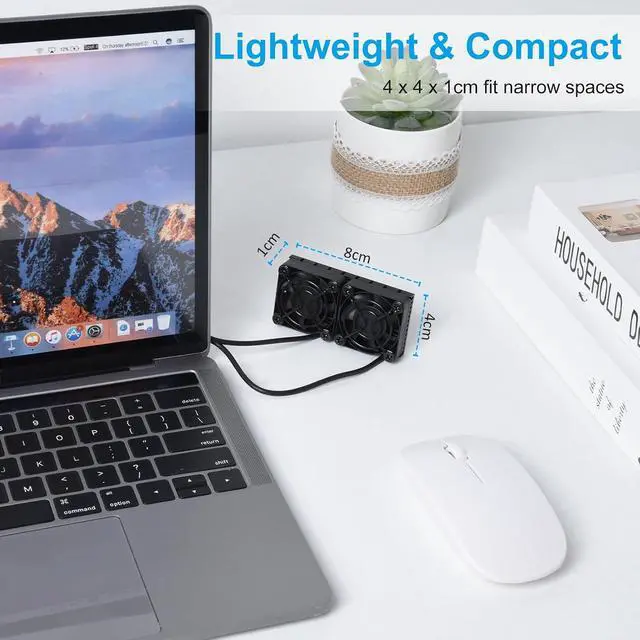 Alt view image 6 of 7 - ELUTENG Computer Fan USB 40mm Dual Row 2 in 1 USB PC Fans with 3 Adjustable Speeds 6500RPM Electronics USB Cooling Fan with Black Metal Grid for Laptop TV Box Xbox AV Cabinet PS5 Router Projector