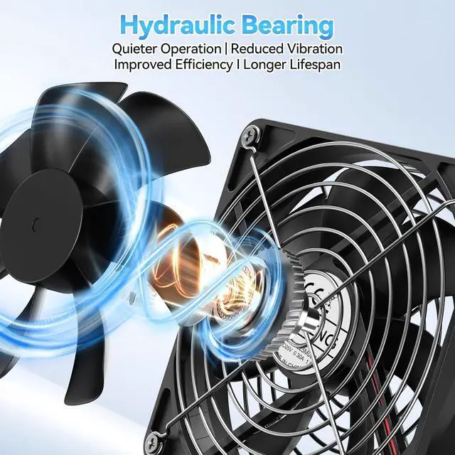 Alt view image 4 of 7 - ELUTENG 120mm Dual USB Computer Cooling Fan with Temperature Controller | 3 Speed Adjustable, Max 1500RPM, 8 Silicone Pads, For Laptop/Receiver/Xbox/Computer