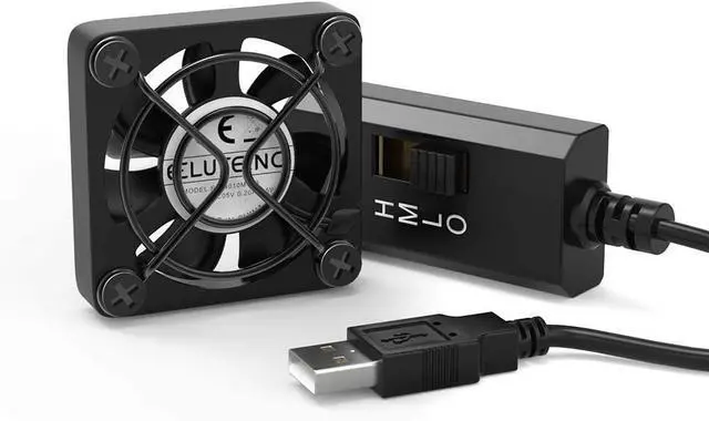 Main image of ELUTENG 40mm USB Fan with 3 Speed Control USB Ventilator 5V Max 5300RPM High Flow VR Cooling Fan Compatible for Receiver DVR Playstation Xbox Computer Cabinet Cooling