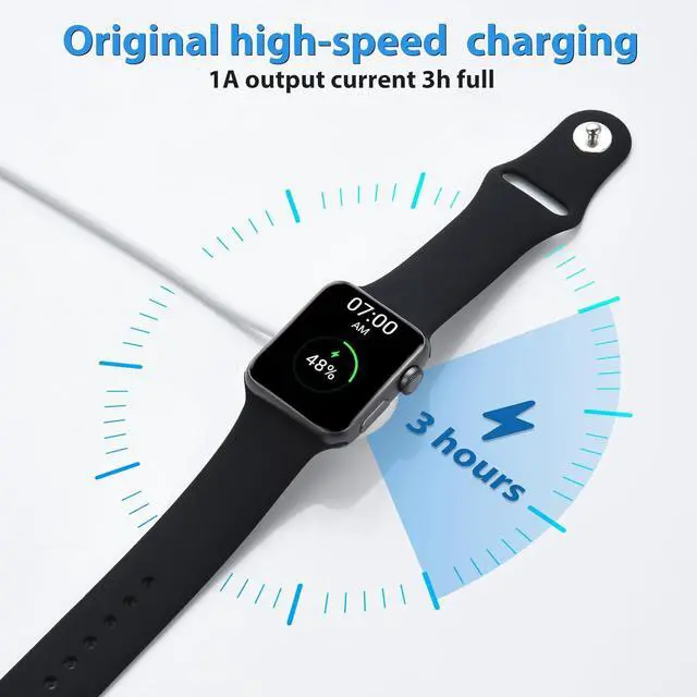 Alt view image 2 of 6 - ELUTENG Watch Charger Compatible for Apple Watch 2 Pack Magnetic Charging Cable with USB Adapter USB C Portable Charging Cable 6.56ft Compatible with Apple Watch Series 9 8 7 6 5 4 3 2 1 SE Ultra
