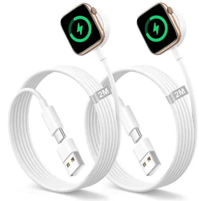 Main image of ELUTENG Watch Charger Compatible for Apple Watch 2 Pack Magnetic Charging Cable with USB Adapter USB C Portable Charging Cable 6.56ft Compatible with Apple Watch Series 9 8 7 6 5 4 3 2 1 SE Ultra