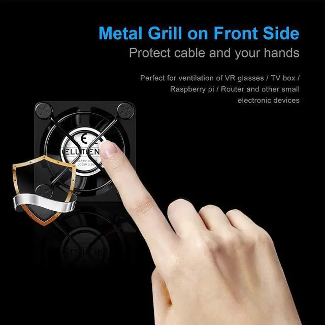 Alt view image 6 of 7 - ELUTENG 40mm USB Fan with 3 Speed Control USB Ventilator 5V Max 5300RPM High Flow VR Cooling Fan Compatible for Receiver DVR Playstation Xbox Computer Cabinet Cooling