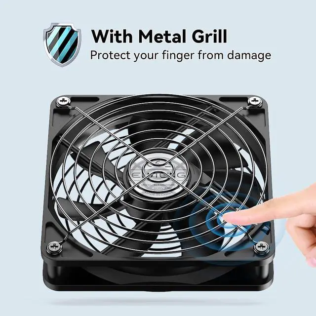 Alt view image 4 of 7 - ELUTENG 120mm USB PC Fan 5V with 3 Adjustable Speeds, Portable USB Computer Fan High Airflow Electronic Cooling Lüfter with USB Feamle to USBC Female Adapter for Laptop/TV Box/AV Cabinet/PS5/Router