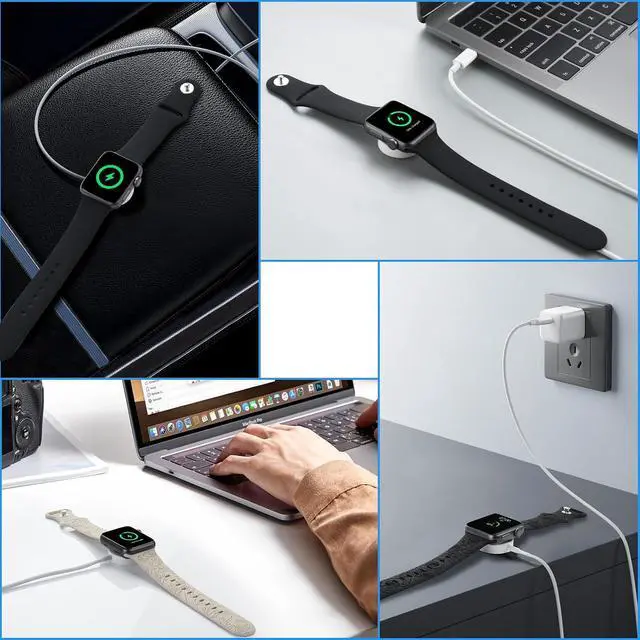 Alt view image 6 of 6 - ELUTENG Watch Charger Compatible for Apple Watch 2 Pack Magnetic Charging Cable with USB Adapter USB C Portable Charging Cable 6.56ft Compatible with Apple Watch Series 9 8 7 6 5 4 3 2 1 SE Ultra