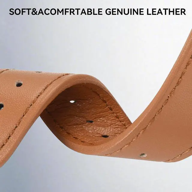 Alt view image 2 of 7 - ELUTENG 2 Pack Leather Bands Compatible with Samsung Galaxy Watch 7 6 5 4 40mm 44mm/Watch 6 4 Classic Band 42mm 46mm 43mm 47mm, 20mm Soft Adjustable Slim Leather Band for Samsung watch bands women