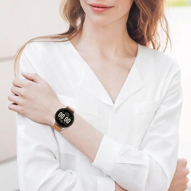 Alt view image 6 of 7 - ELUTENG 2 Pack Leather Bands Compatible with Samsung Galaxy Watch 7 6 5 4 40mm 44mm/Watch 6 4 Classic Band 42mm 46mm 43mm 47mm, 20mm Soft Adjustable Slim Leather Band for Samsung watch bands women