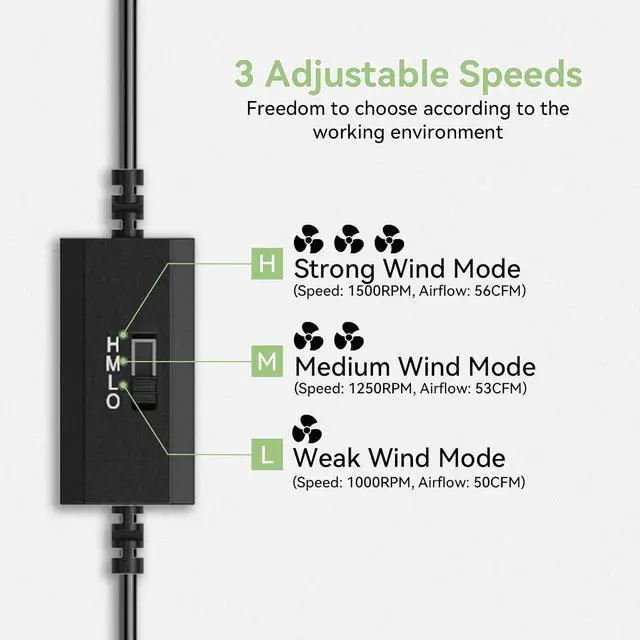 Alt view image 3 of 7 - ELUTENG USB Fan 120mm with Digital Temperature Controller, 5V USB Powered PC Computer Fan 1500RPM 3 Adjustable Speeds Electronic Cooling Lufter with Metal Grill for Laptop/TV Box/AV Cabinet/PS5/Router