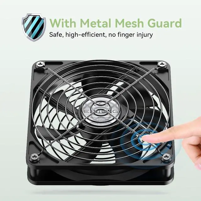 Alt view image 4 of 7 - ELUTENG USB Fan 120mm with Digital Temperature Controller, 5V USB Powered PC Computer Fan 1500RPM 3 Adjustable Speeds Electronic Cooling Lufter with Metal Grill for Laptop/TV Box/AV Cabinet/PS5/Router