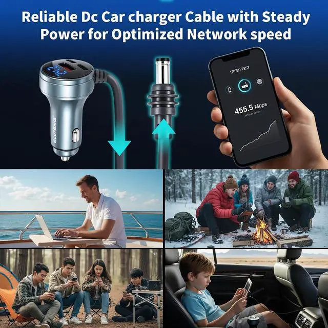 Alt view image 6 of 7 - ELUTENG Starlink Mini DC Power Cable 10FT/3M, 12V-24V Car Cigarette Lighter Adapter, 18AWG Waterproof DC Cord, Starlink Mini Replacement Accessories