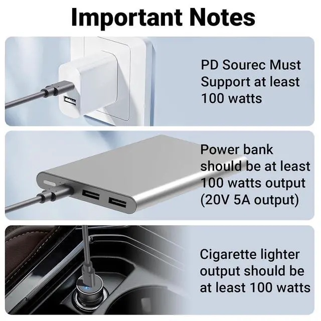 Alt view image 7 of 7 - ELUTENG Starlink Mini Power Cable 5ft Max 100W Input USB C to DC Cord Waterproof USB Type C to DC Cable 18AWG Starlink Mini Accessories Compatible with 65W PD & 28V PPS 20V Protocols 1.5M/5Ft