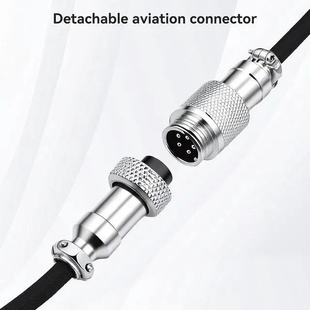 Alt view image 3 of 7 - ELUTENG Mix Coiled Keyboard Cable 8k 5ft USB C to USB A Detachable Aviator Coiled Cables 5-Pin Durable Braided 1.5m USB-C Spring Cord for Mechanical Gaming Keyboard, Laptop, Notebook, Desktop Setup
