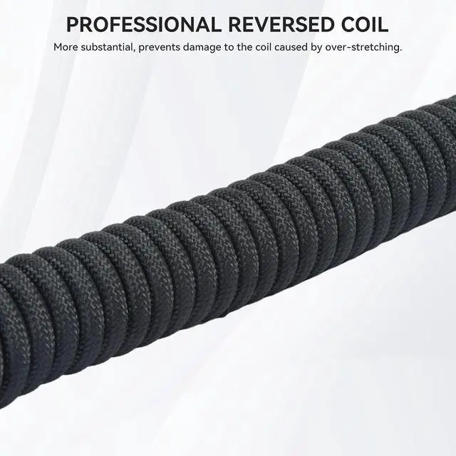 Alt view image 4 of 7 - ELUTENG Mix Coiled Keyboard Cable 8k 5ft USB C to USB A Detachable Aviator Coiled Cables 5-Pin Durable Braided 1.5m USB-C Spring Cord for Mechanical Gaming Keyboard, Laptop, Notebook, Desktop Setup